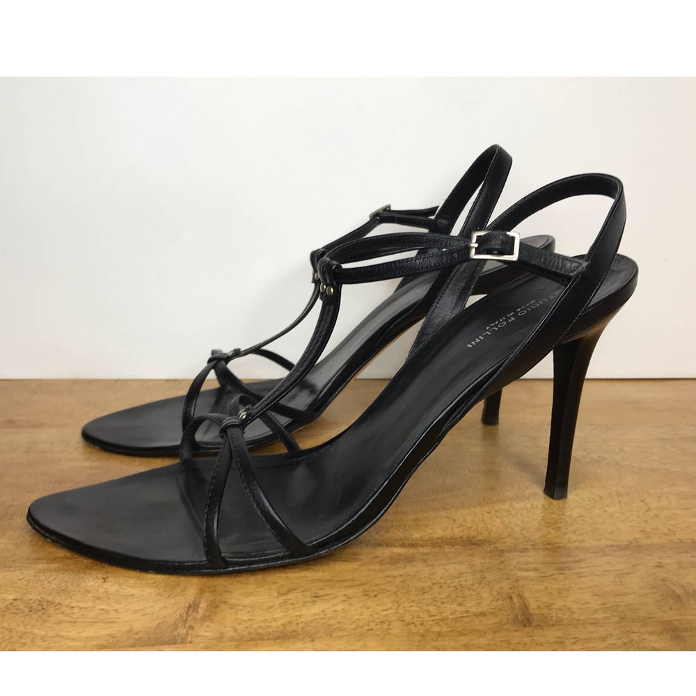 Studio Pollini Womens Strappy High Heels Size 40 Black